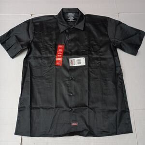 Dickies Short Sleeve Essential Work Shirt Men's Size L Black Temp Control New